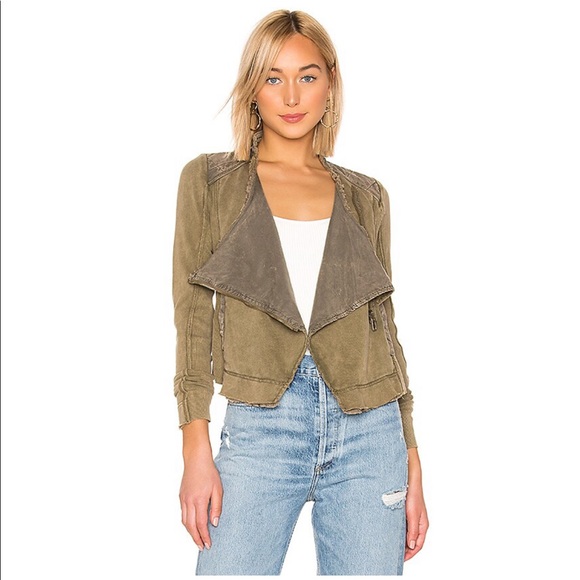 Free People Jackets & Blazers - Free People Shrunken Moto Jacket in Moss sz M